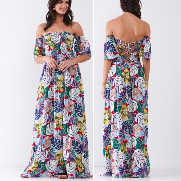 Trend Setter Diva Boutique Dresses & Skirts - Tropical print Maxi dress